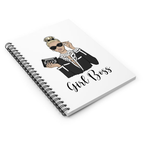 Girl Boss Spiral Notebook - Ruled Line. Fashion illustration journal