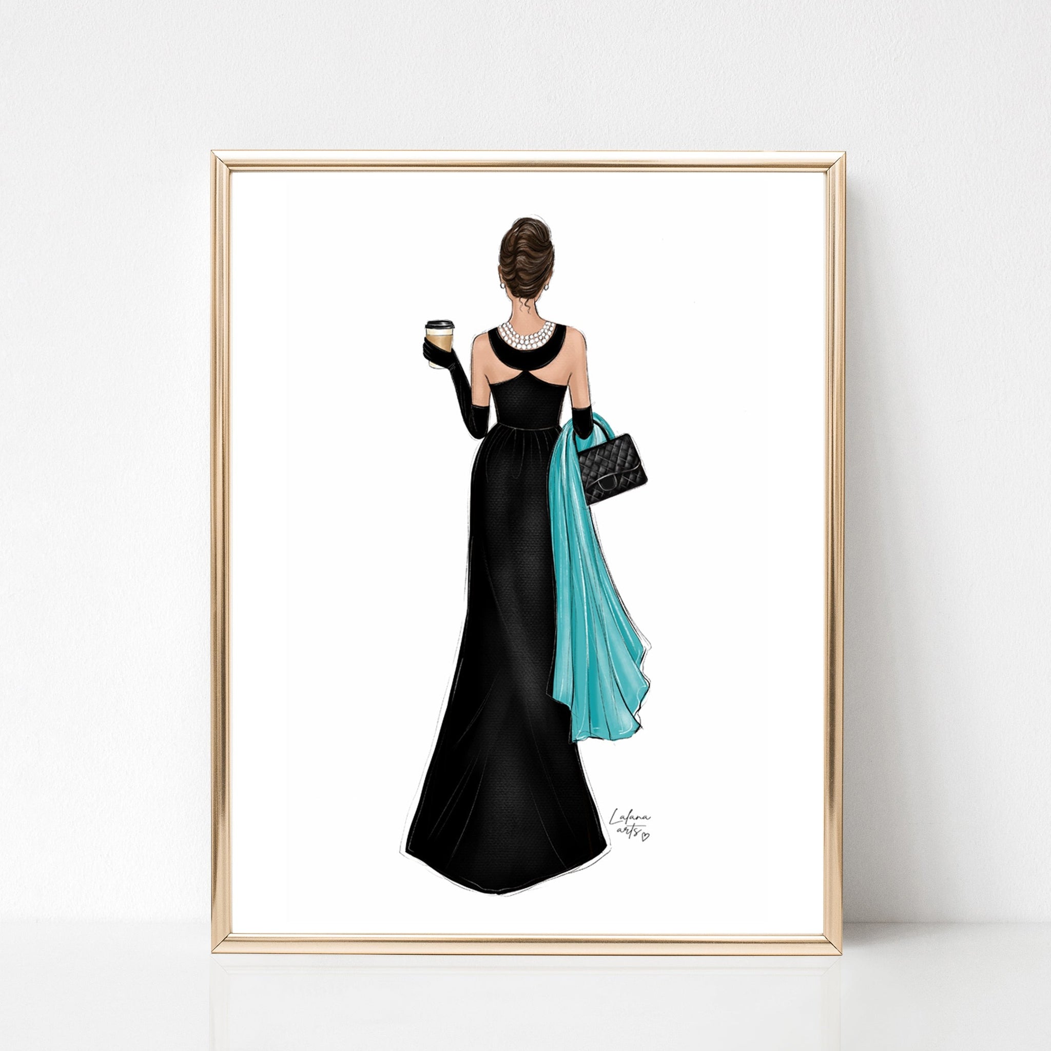 Audrey Hepburn iconic woman art print fashion illustration