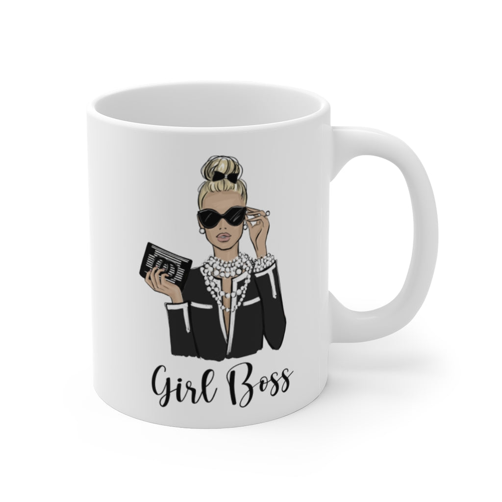 boss lady coffee cup Girl Boss Mug ceramic Mug 11oz. Fashion illustration coffee mug. – Lalana  Arts