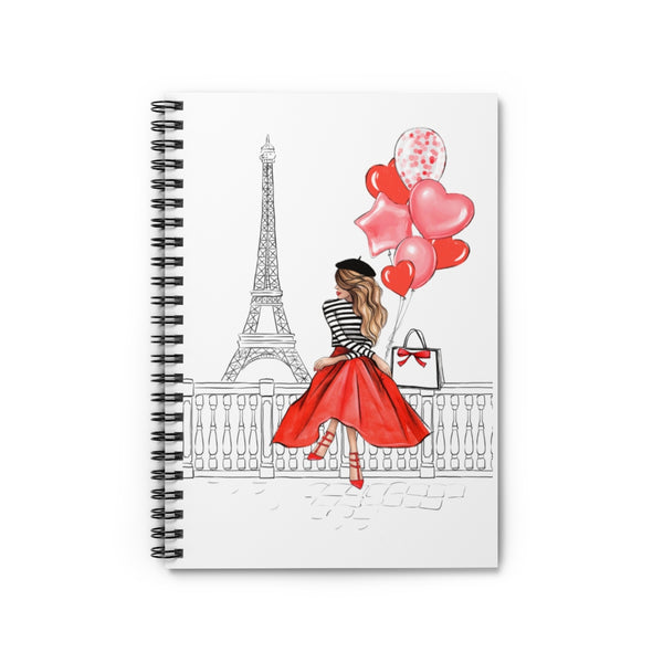 Paris Theme Spiral Notebook - Ruled Line. Fashion illustration journal