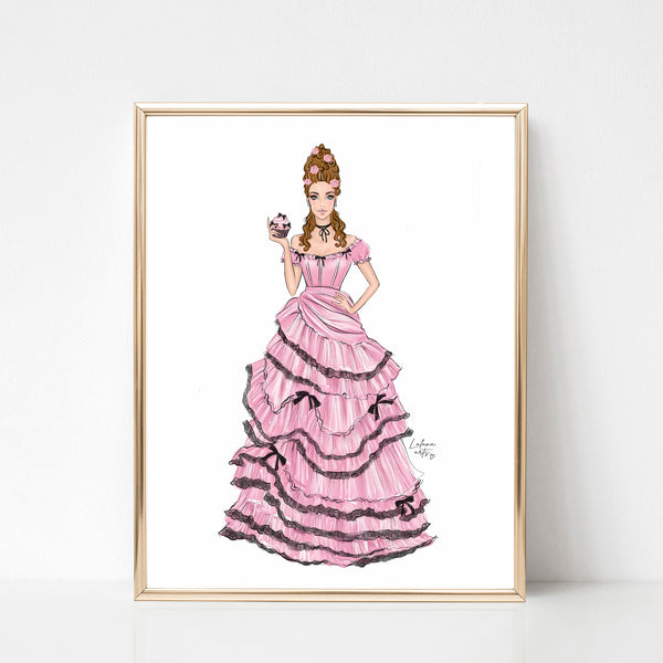 Marie Antoinette iconic woman art print fashion illustration