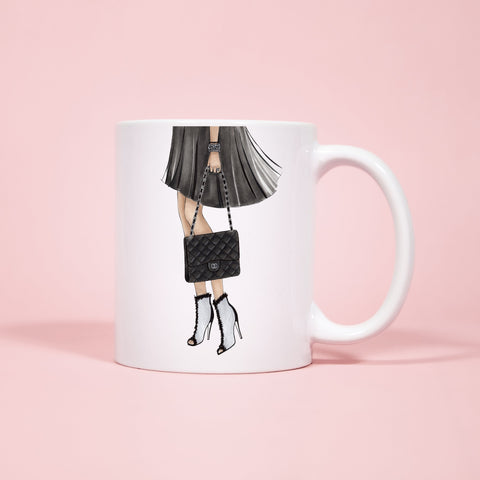 Fashionista Mug ceramic Mug 11oz. Fashion illustration coffee mug