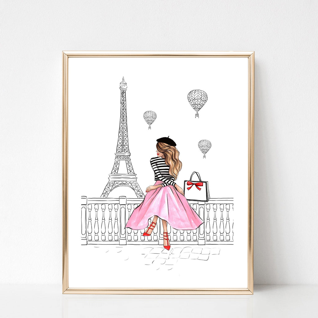 Amazon.com: Paris, France, Sketch & Watercolor of Eiffel Tower & Landmarks  (12x18 Wall Art Poster, Digital Print Decoration): Posters & Prints