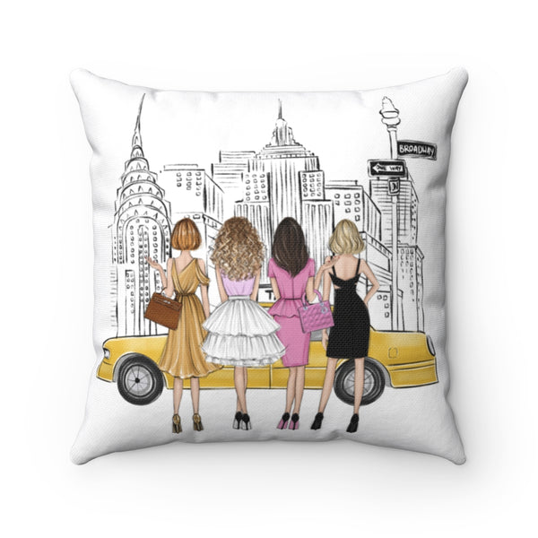 Girls in NYC print Polyester Square Pillow