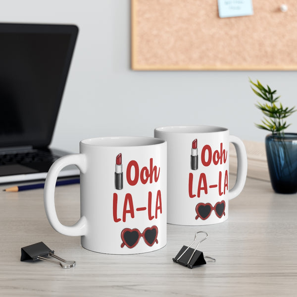 Ooh la la ceramic Mug 11oz. Fashion illustration coffee mug.
