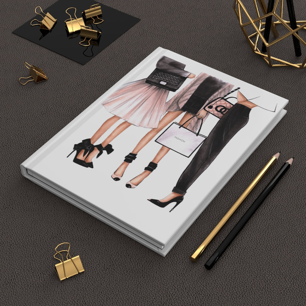 Matte Cover Journal Hardcover Journal Matte with fashion girls print on cover – Lalana Arts