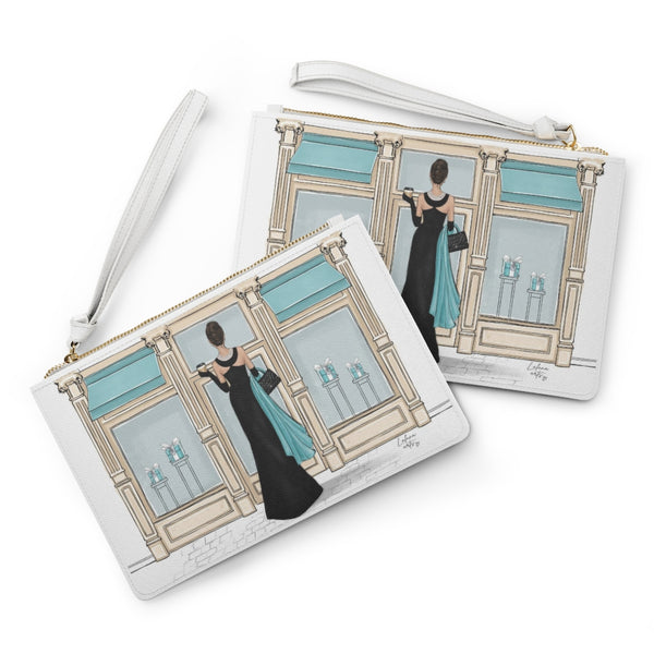 Breakfast at Tiffany`s Fashion illustrated Eco Leather Clutch Bag