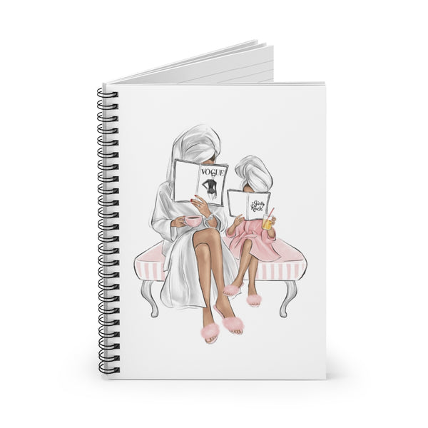 Mom and daughter Spiral Notebook - Ruled Line. Fashion illustration journal