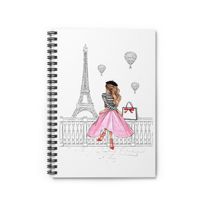 Paris Theme Spiral Notebook - Ruled Line. Fashion illustration journal