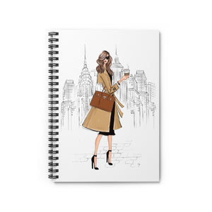 Girl Boss in New York Spiral Notebook - Ruled Line. Fashion illustration journal