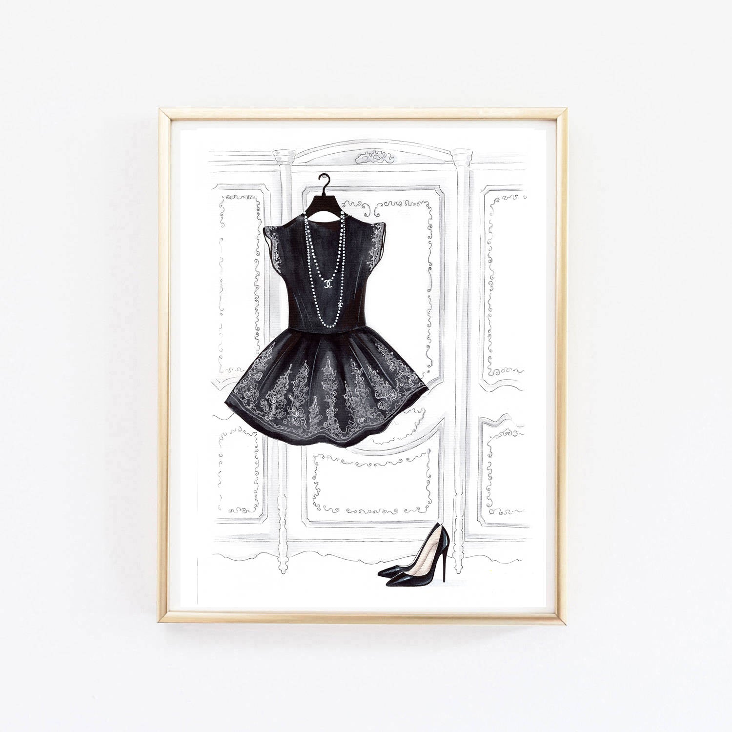 Little black dress art print fashion illustration Lalana Arts Little black dress art print fashion illustration Lalana Arts