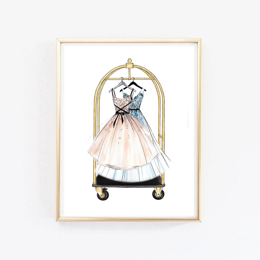 Dresses art print fashion illustration Lalana Arts Dresses art print fashion illustration Lalana Arts