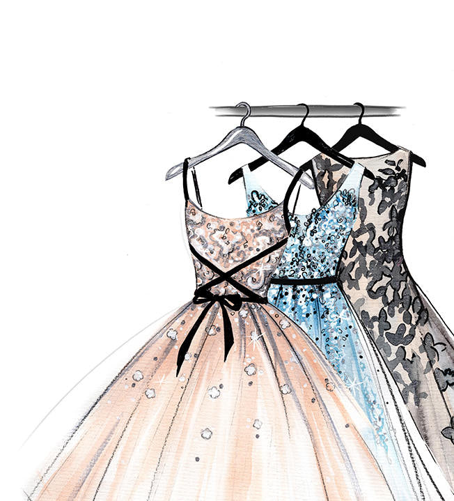 Dresses art print fashion illustration Lalana Arts Dresses art print fashion illustration Lalana Arts