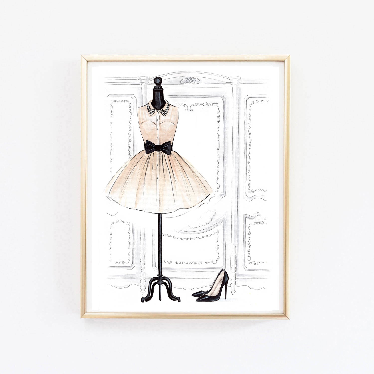 Cute dress art print fashion illustration Lalana Arts Cute dress art print fashion illustration Lalana Arts