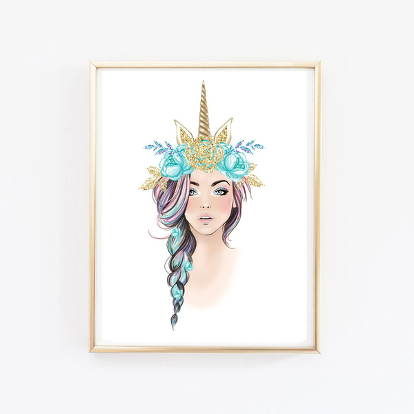 Be a Unicorn art print fashion illustration