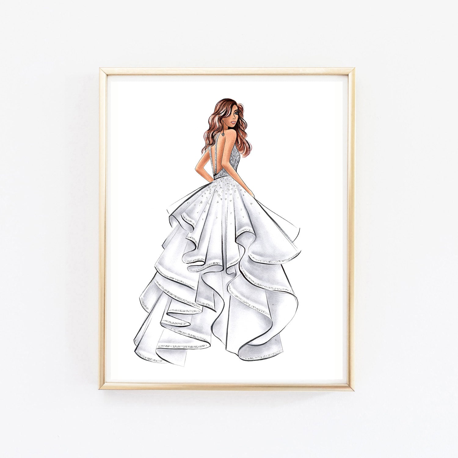 Fashion wedding dress art print Lalana Arts Fashion wedding dress art print Lalana Arts