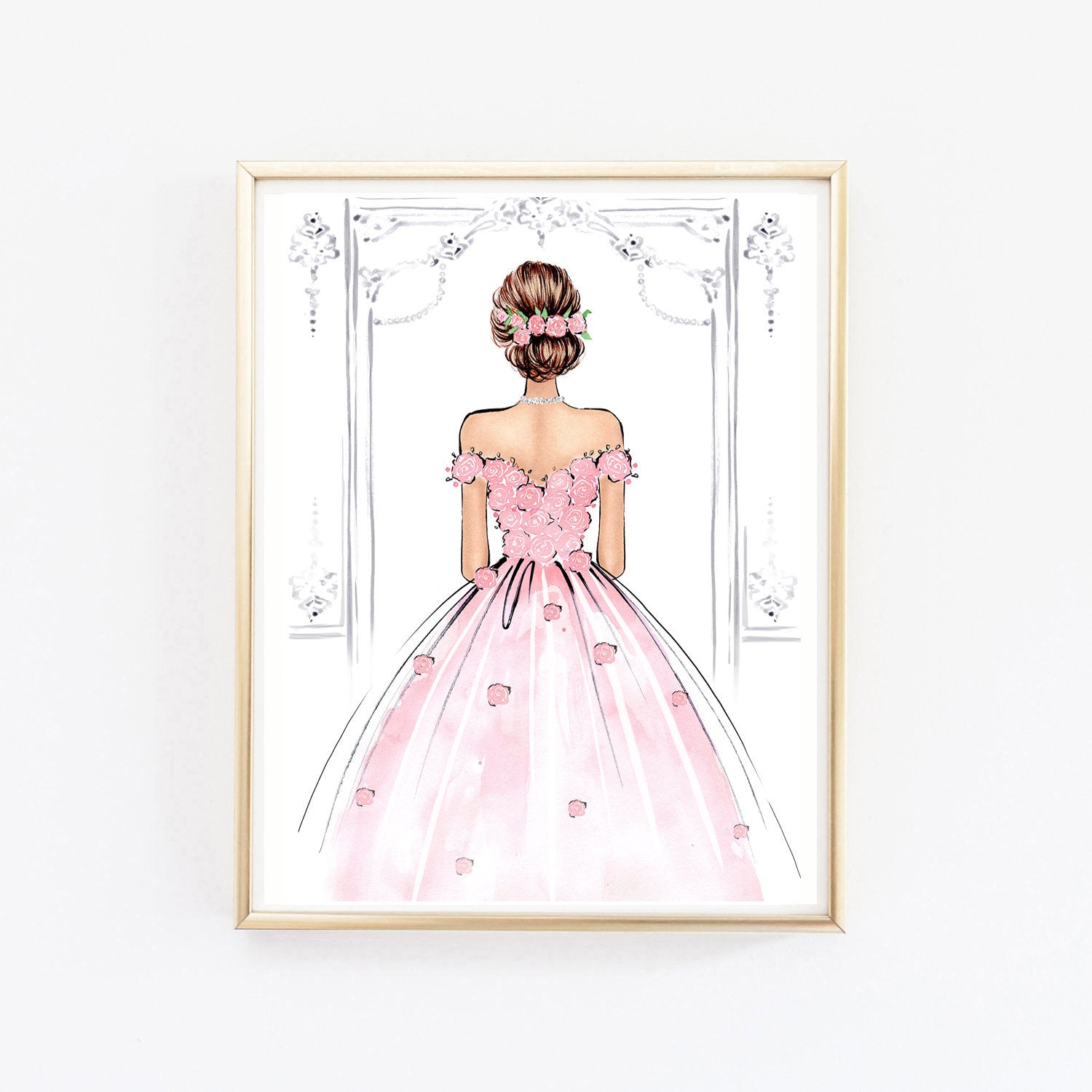 Romantic Wall Art watercolor wedding dress Fashion Art Lalana Arts Romantic Wall Art watercolor wedding dress Fashion Art Lalana Arts