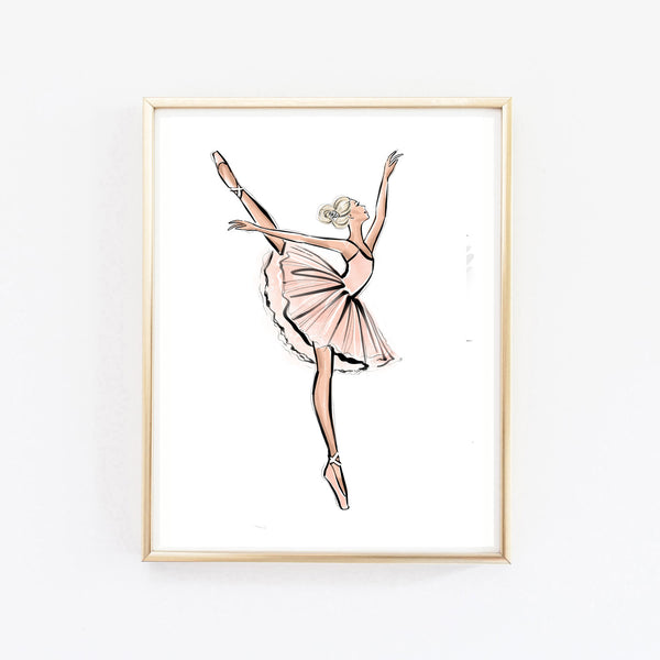 Ballerina art print fashion illustration