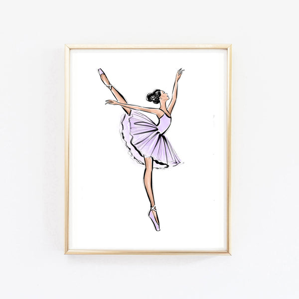 Ballerina art print fashion illustration