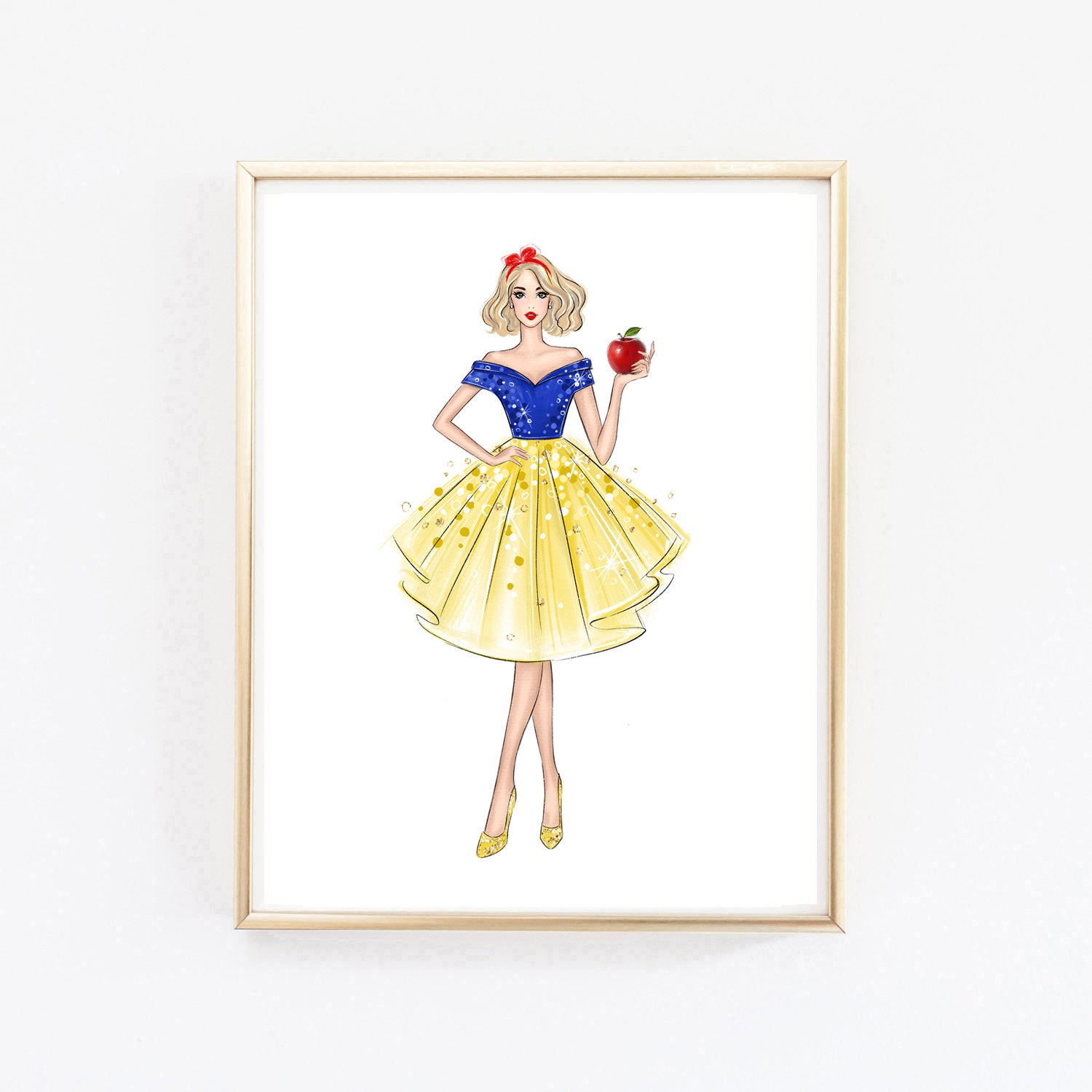 Snow White fashion princess art print fashion illustration – Lalana Arts