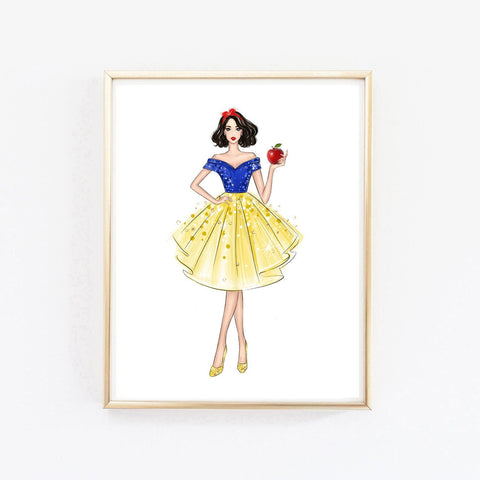 Snow White fashion princess art print fashion illustration
