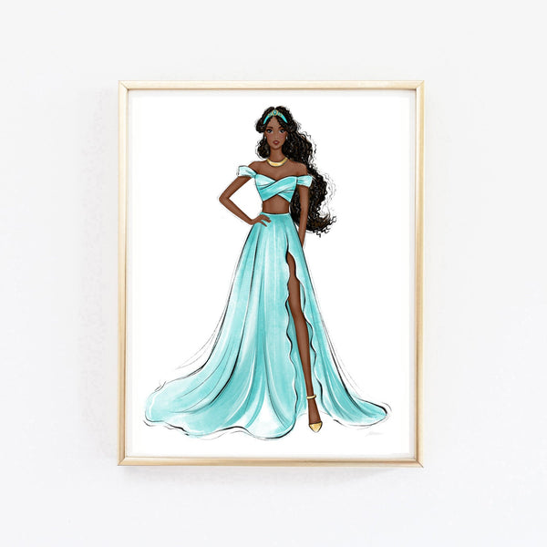 Jasmine fashion princess art print fashion illustration