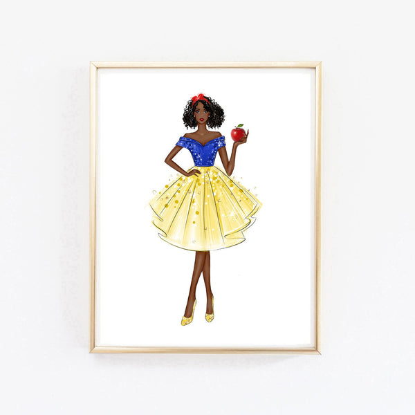Snow White fashion princess art print fashion illustration