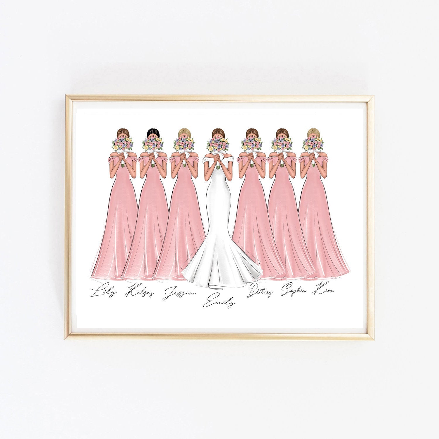 Bridesmaid or Special Dress Bespoke Drawing, Custom Sketch of Wedding  Outfits, Special Personalised Gift, Hand Drawn Wall Art Illustration - Etsy